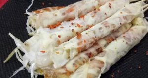 jajanan anak SD zaman now, Papeda telur gulung