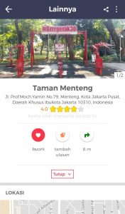 Taman Kota di Jakarta, Review Taman Menteng di Aplikasi Cari Aja